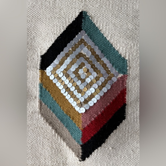 Artisan Geometric Tapestry with Fringe - Picture 3 of 9